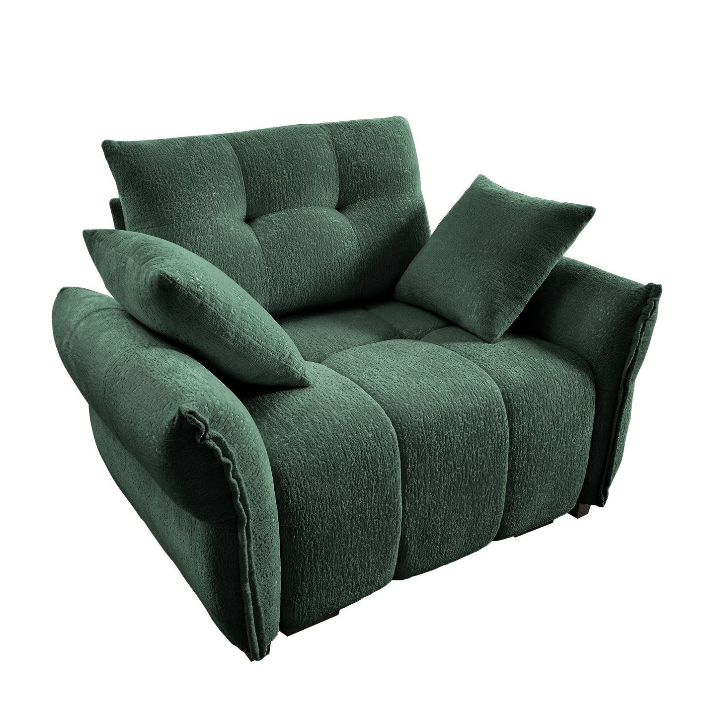 Canapé 1 place en chenille 53,94 $ avec coussins de soutien et coussins décoratifs haute résilience