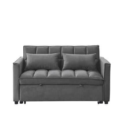 Canapé-lit 2 places en velours 53,94 $ avec dossier réglable sur 3 positions et deux poches latérales