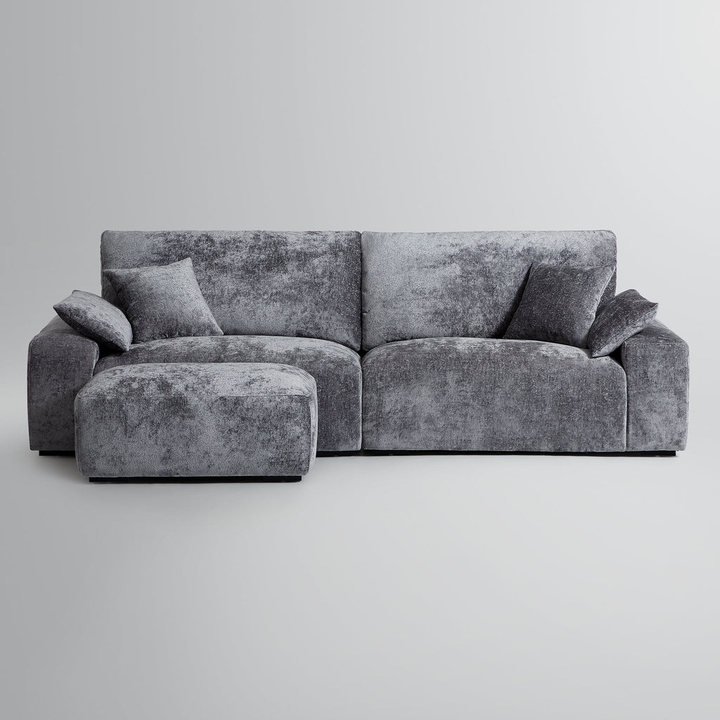 Le canapé et le pouf gris Empress