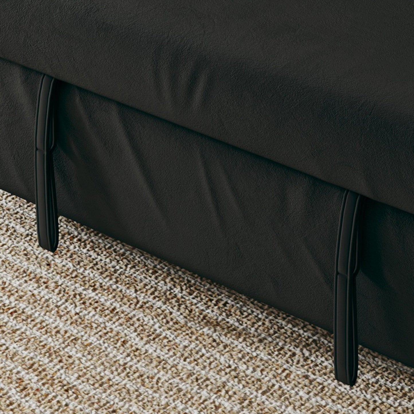Canapé-lit en velours de 54 pouces - Design polyvalent avec lit queen-size rétractable et rangement pour accoudoirs