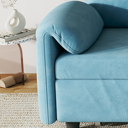 Canapé-lit en velours de 54 pouces - Design polyvalent avec lit queen-size rétractable et rangement pour accoudoirs