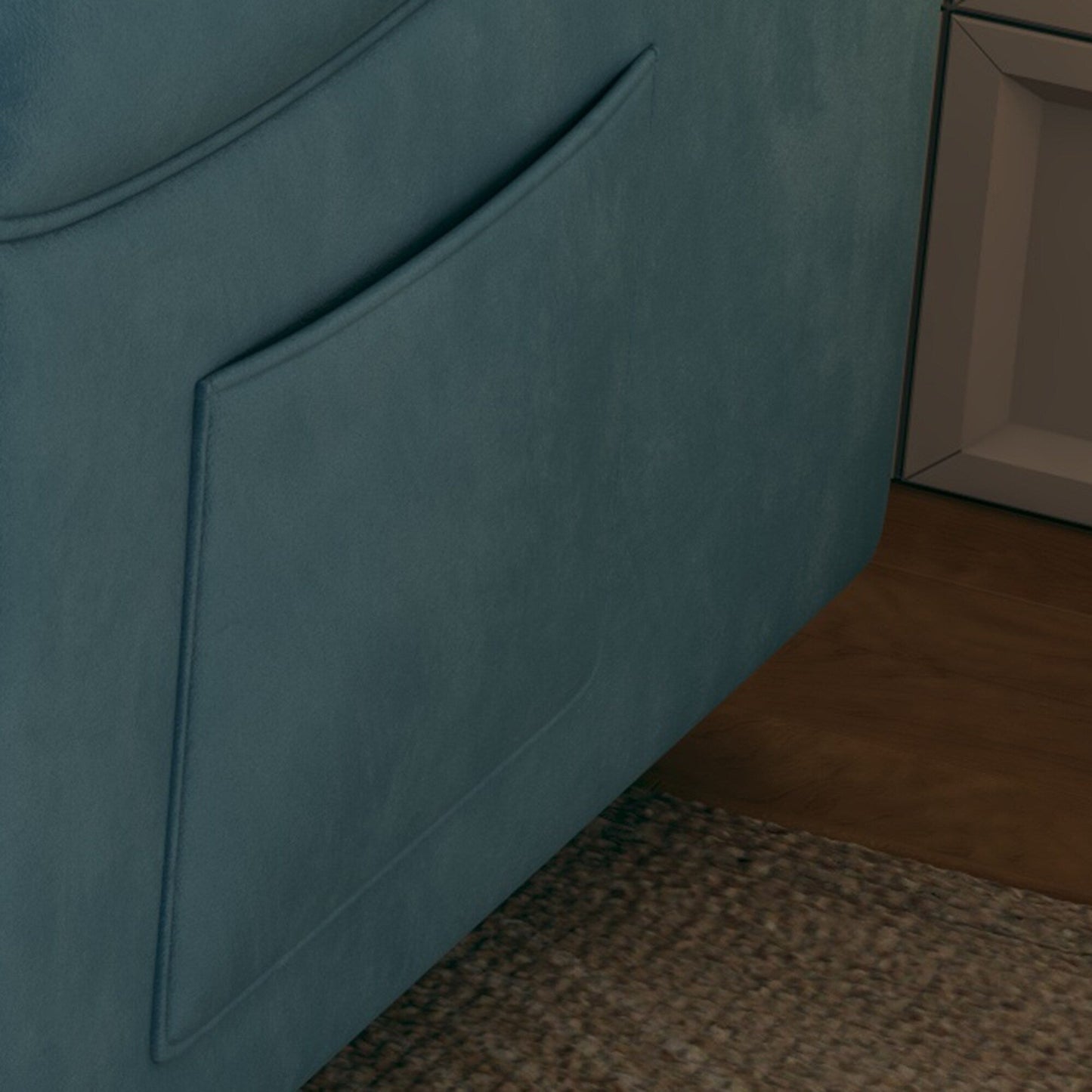 Canapé-lit en velours de 54 pouces - Design polyvalent avec lit queen-size rétractable et rangement pour accoudoirs