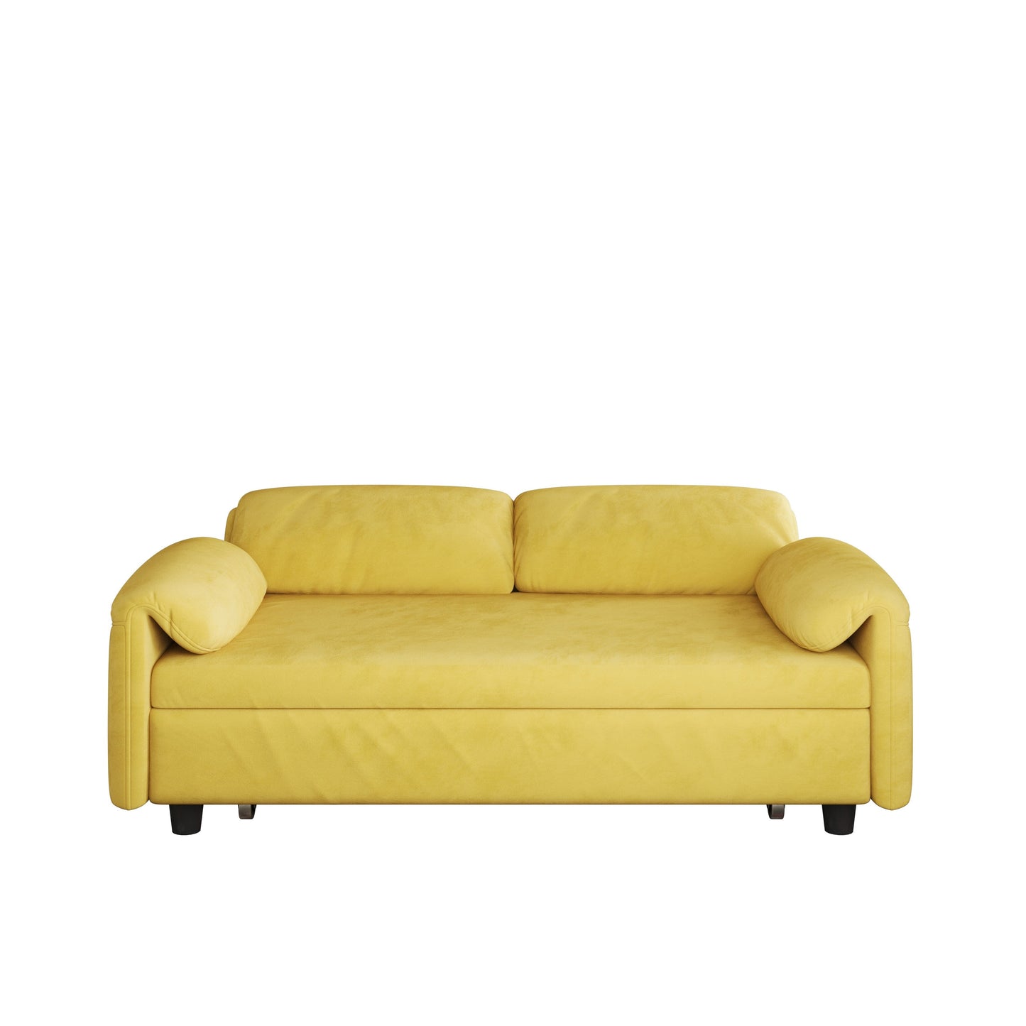 Canapé-lit en velours de 54 pouces - Design polyvalent avec lit queen-size rétractable et rangement pour accoudoirs