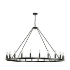 Lustre rond à 24 lumières en forme de roue de chariot de 54 pouces