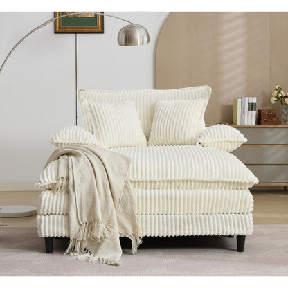 Chaise longue surdimensionnée de 54,75 W, canapé-lit moelleux et rembourré avec 2 oreillers