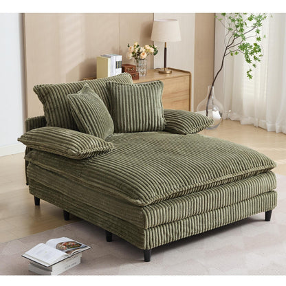 Chaise longue surdimensionnée de 54,75 W, canapé-lit moelleux et rembourré avec 2 oreillers