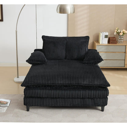 Chaise longue surdimensionnée de 54,75 W, canapé-lit moelleux et rembourré avec 2 oreillers