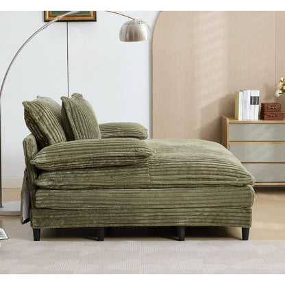Chaise longue surdimensionnée de 54,75 W, canapé-lit moelleux et rembourré avec 2 oreillers