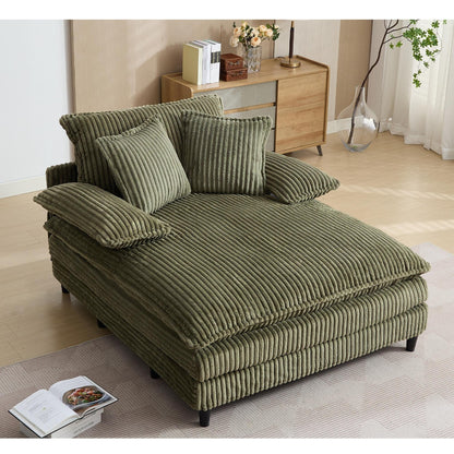 Chaise longue surdimensionnée de 54,75 W, canapé-lit moelleux et rembourré avec 2 oreillers