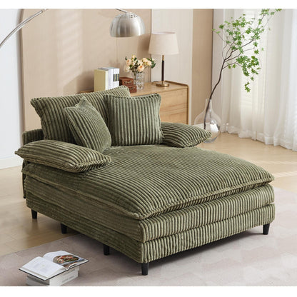 Chaise longue surdimensionnée de 54,75 W, canapé-lit moelleux et rembourré avec 2 oreillers