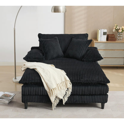 Chaise longue surdimensionnée de 54,75 W, canapé-lit moelleux et rembourré avec 2 oreillers