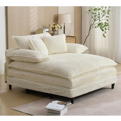 Chaise longue surdimensionnée de 54,75 W, canapé-lit moelleux et rembourré avec 2 oreillers