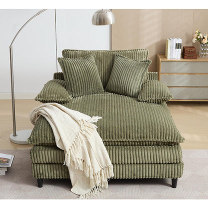 Chaise longue surdimensionnée de 54,75 W, canapé-lit moelleux et rembourré avec 2 oreillers