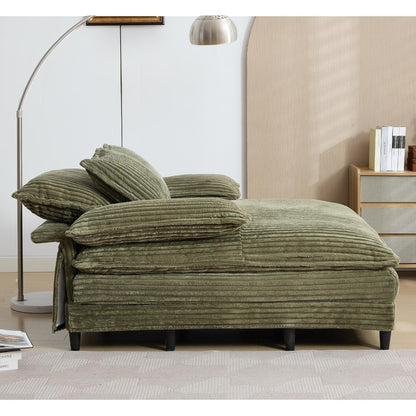 Chaise longue surdimensionnée de 54,75 W, canapé-lit moelleux et rembourré avec 2 oreillers
