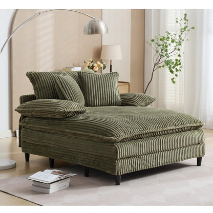 Chaise longue surdimensionnée de 54,75 W, canapé-lit moelleux et rembourré avec 2 oreillers