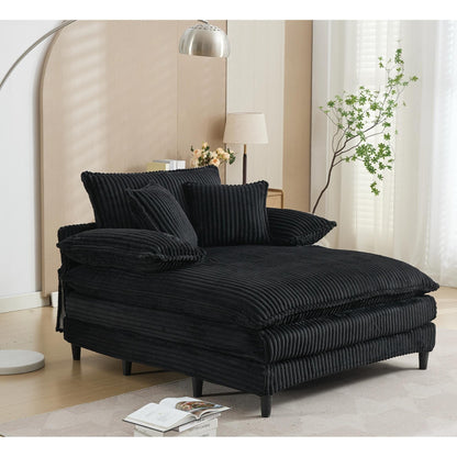 Chaise longue surdimensionnée de 54,75 W, canapé-lit moelleux et rembourré avec 2 oreillers
