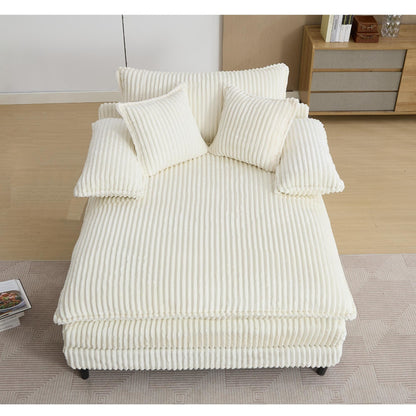Chaise longue surdimensionnée de 54,75 W, canapé-lit moelleux et rembourré avec 2 oreillers