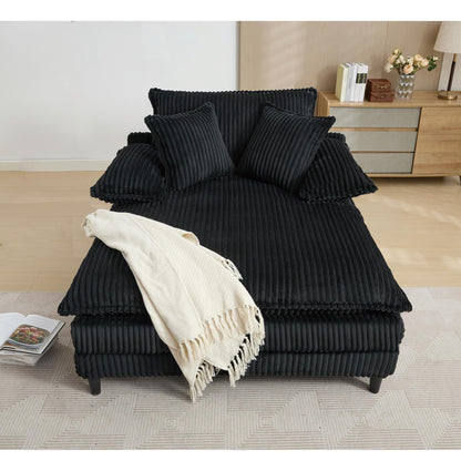 Chaise longue surdimensionnée de 54,75 W, canapé-lit moelleux et rembourré avec 2 oreillers