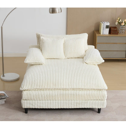 Chaise longue surdimensionnée de 54,75 W, canapé-lit moelleux et rembourré avec 2 oreillers