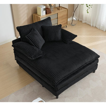 Chaise longue surdimensionnée de 54,75 W, canapé-lit moelleux et rembourré avec 2 oreillers