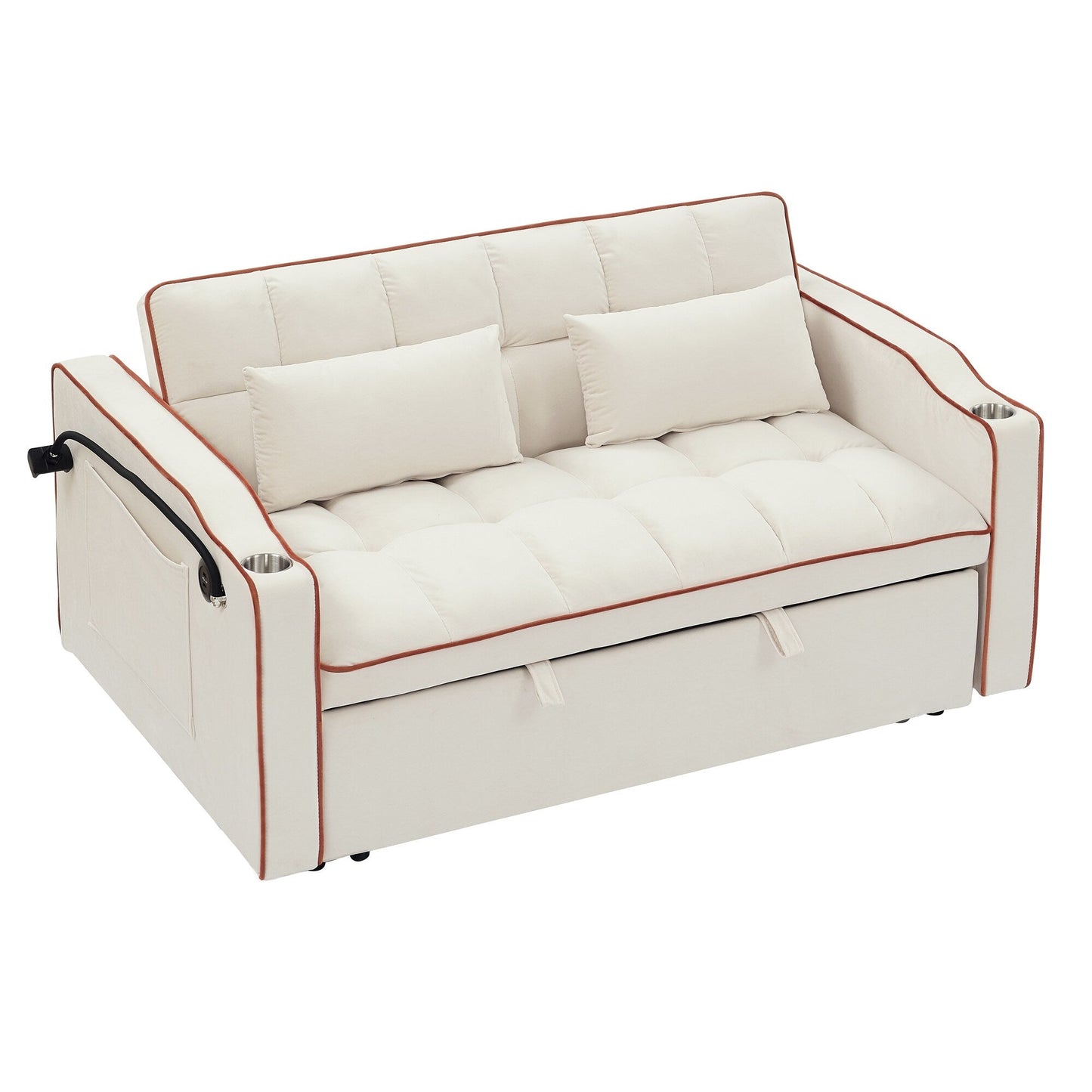 Canapé-lit pliable polyvalent de 55,51 pouces en 3 longueurs