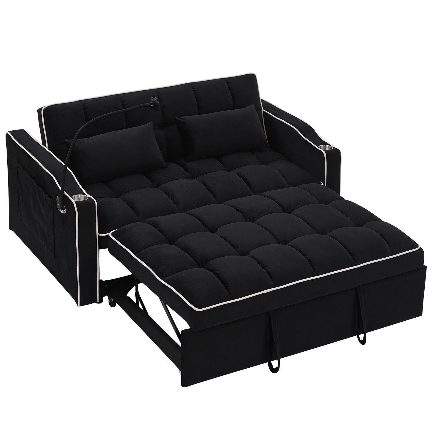 Canapé-lit pliable polyvalent de 55,51 pouces en 3 longueurs