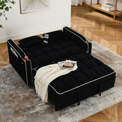 Canapé-lit pliable polyvalent de 55,51 pouces en 3 longueurs