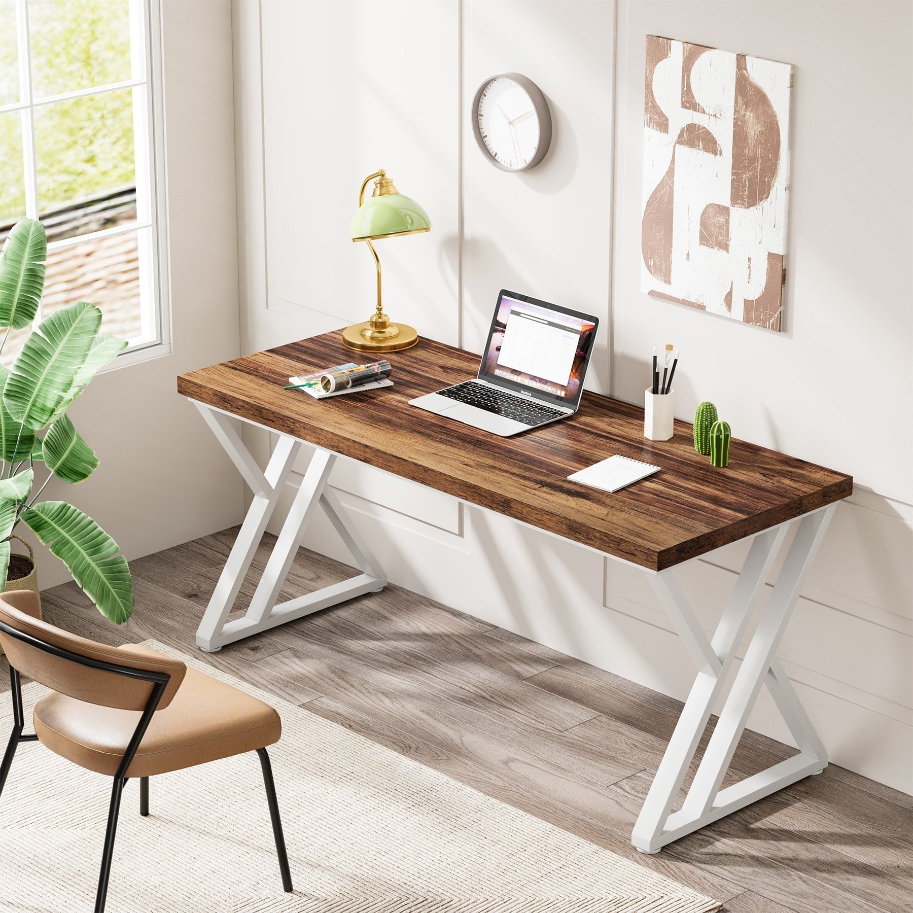 Bureau d'ordinateur robuste 55 pouces, bureau de bureau