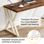 Bureau d'ordinateur robuste 55 pouces, bureau de bureau