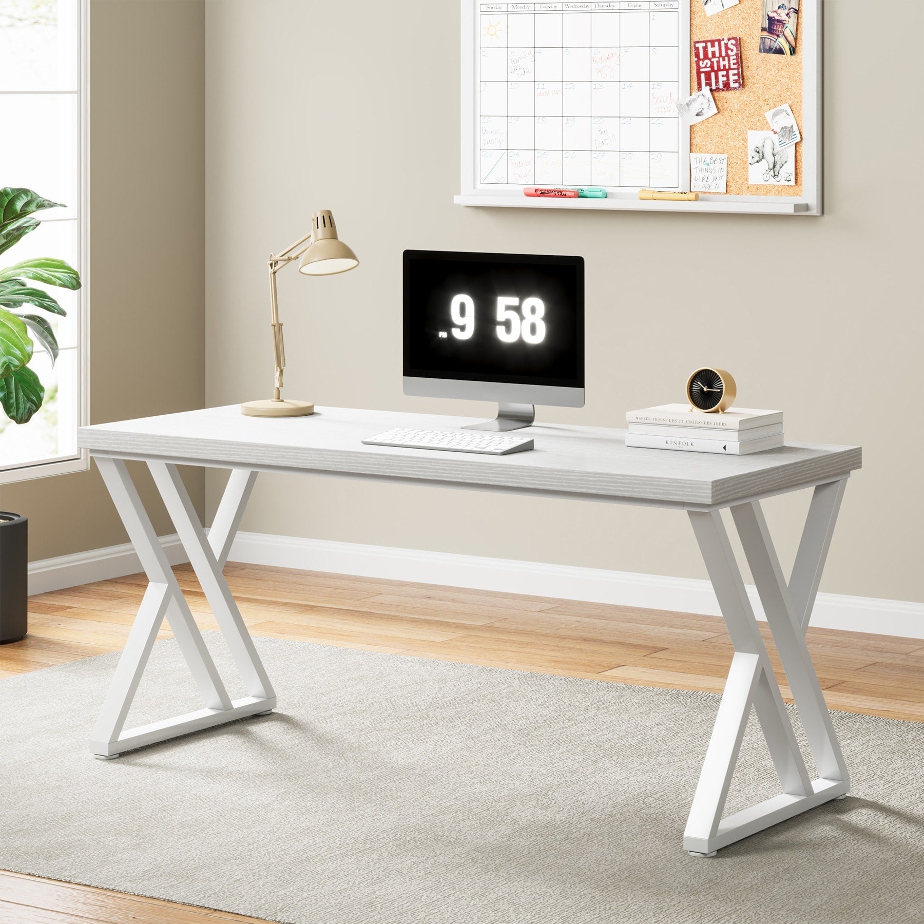 Bureau d'ordinateur robuste 55 pouces, bureau de bureau