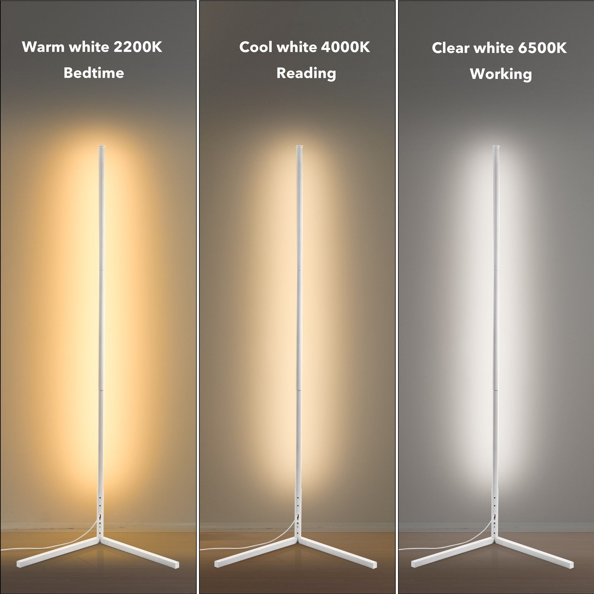 Lampe d'angle en métal RVB 55 LED minimaliste sur pied