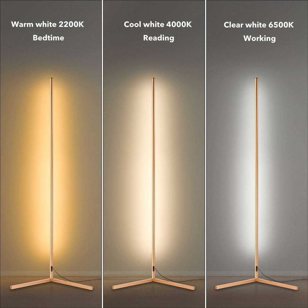 Lampe d'angle en métal RVB 55 LED minimaliste sur pied