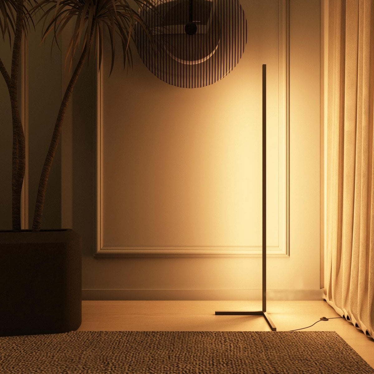 Lampe d'angle en métal RVB 55 LED minimaliste sur pied