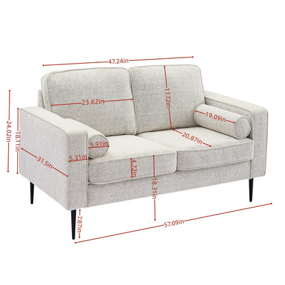 Canapé rembourré en tissu haute technologie avec 2 coussins pour le salon (56,69 €)