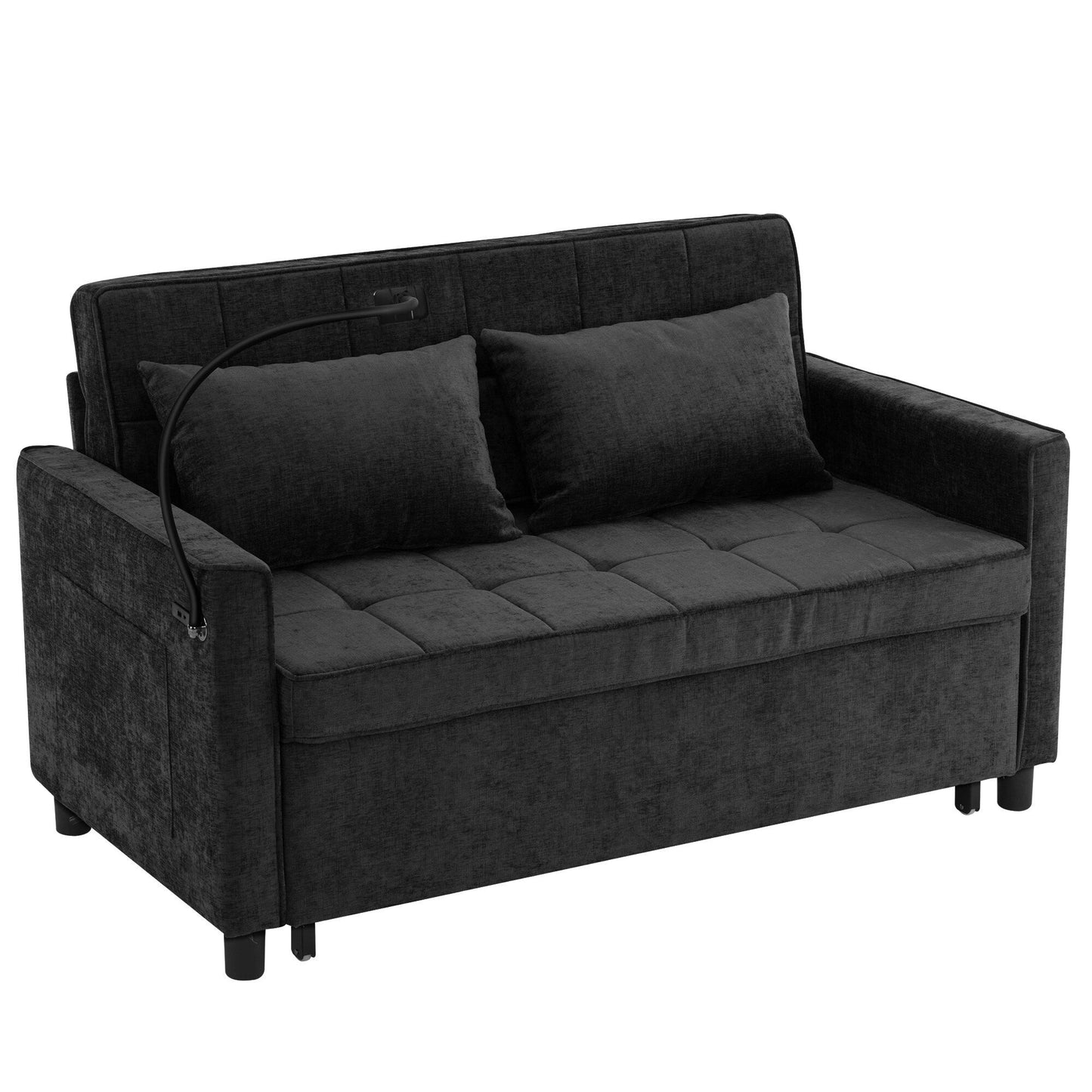 Canapé-lit gigogne en chenille de 56,9 W avec ports USB