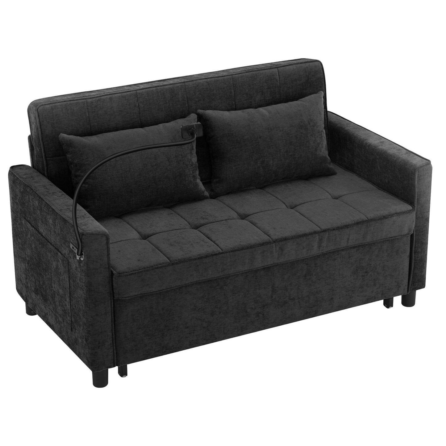 Canapé-lit gigogne en chenille de 56,9 W avec ports USB