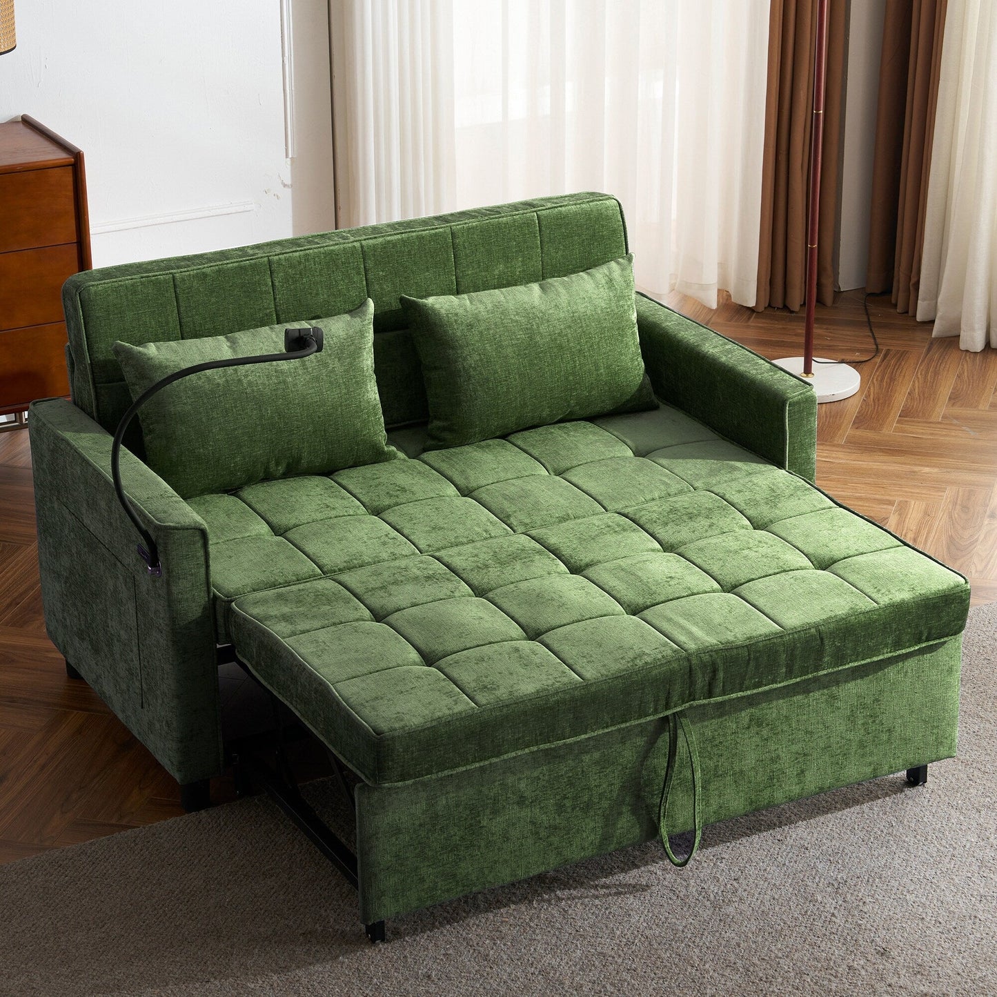 Canapé-lit gigogne en chenille de 56,9 W avec ports USB