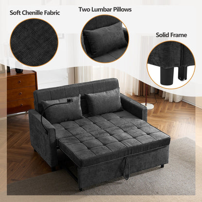 Canapé-lit gigogne en chenille de 56,9 W avec ports USB