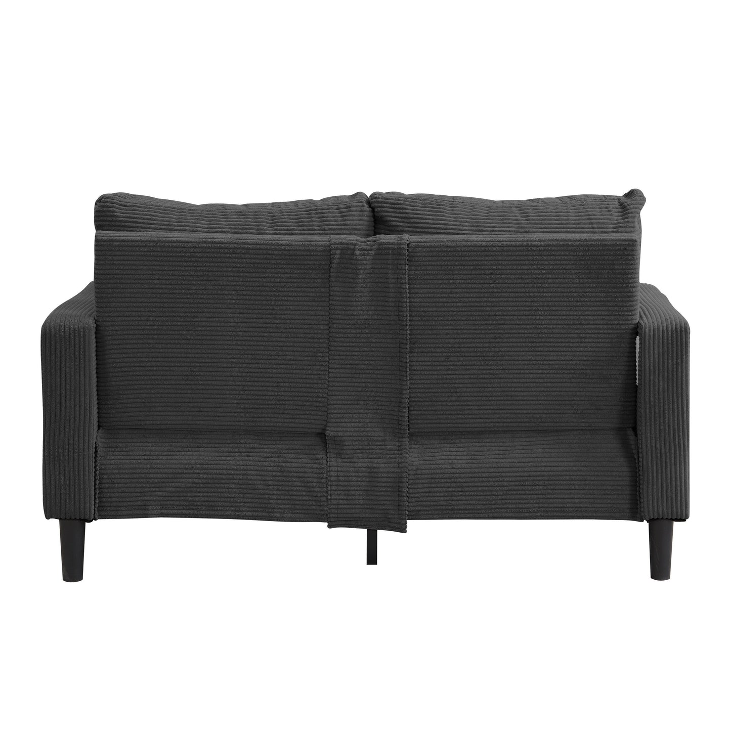Causeuse haute résilience 57 pouces, cadre en bois, 2 places, confortable, petit espace, moderne, rembourrée, gris foncé