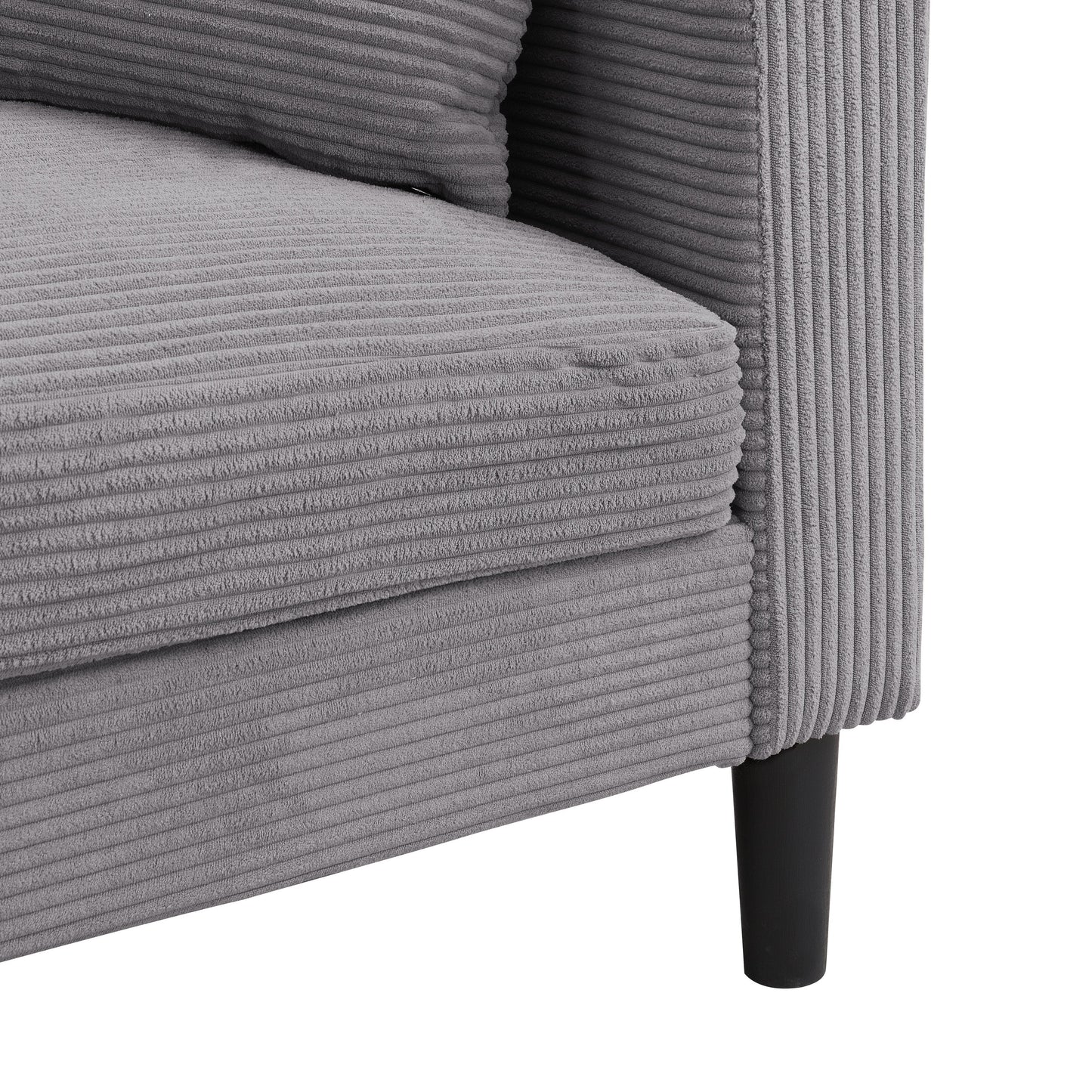 Causeuse 57 pouces haute résilience cadre en bois 2 places confortable petit espace moderne rembourré gris clair