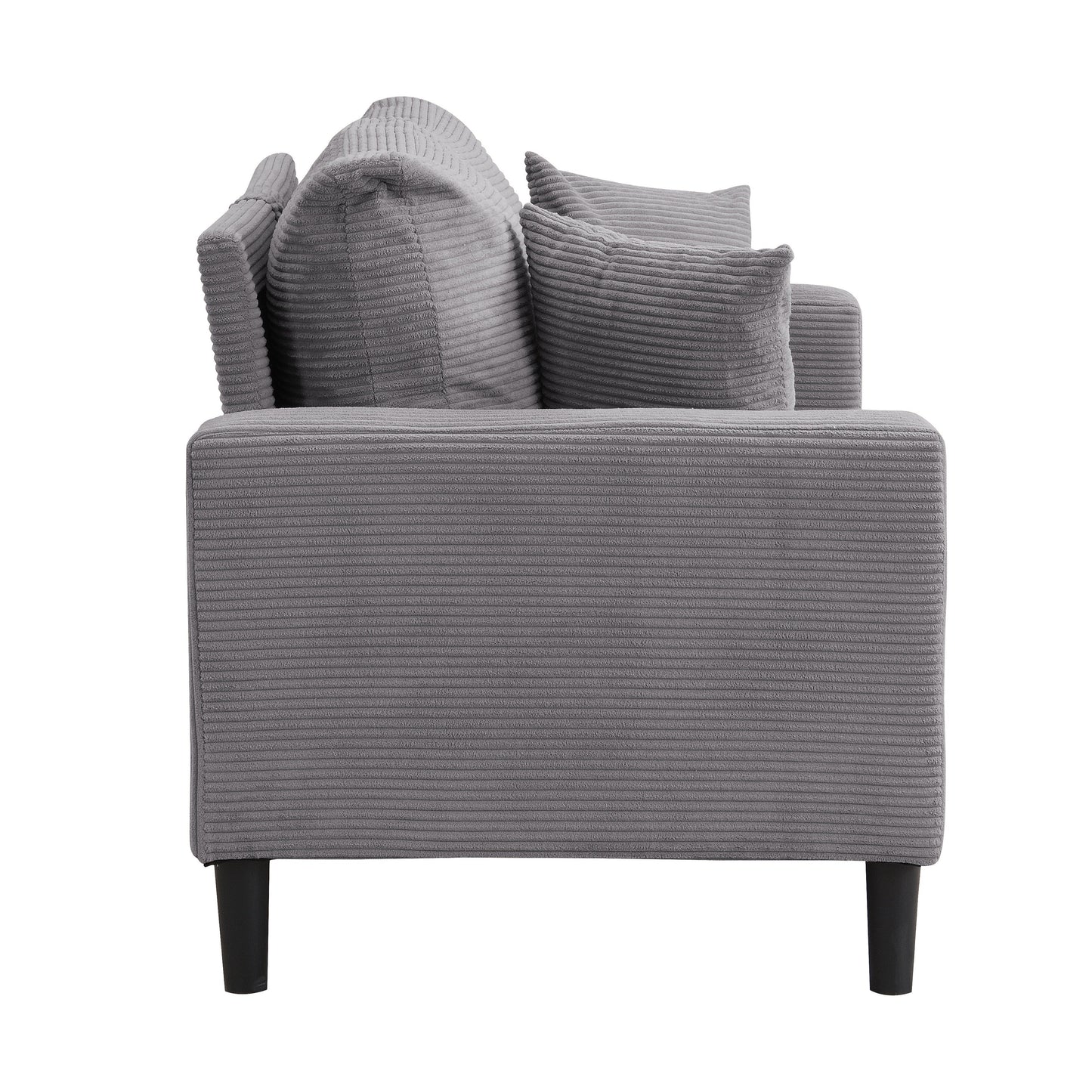 Causeuse 57 pouces haute résilience cadre en bois 2 places confortable petit espace moderne rembourré gris clair