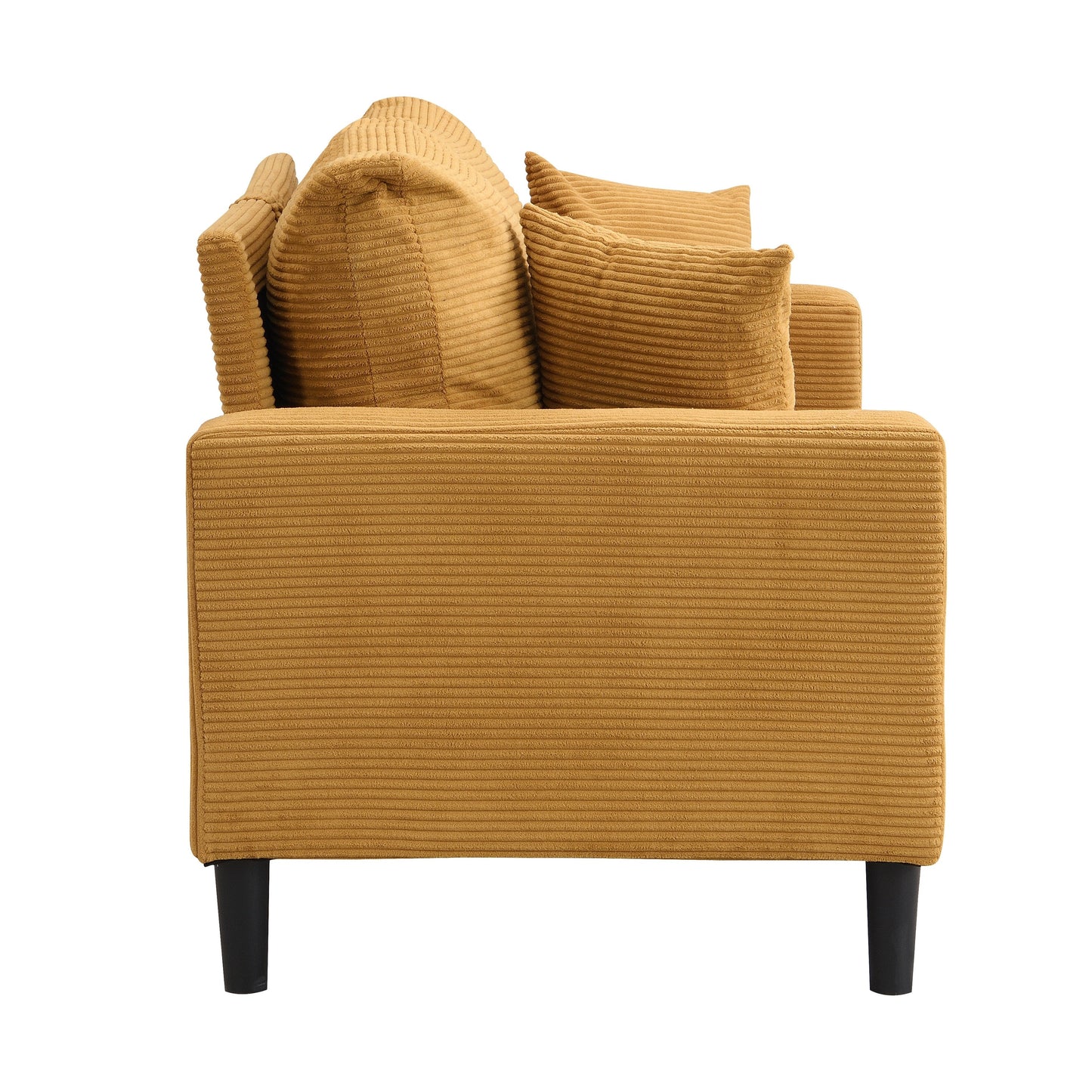Causeuse haute résilience 57 pouces, cadre en bois, 2 places, confortable, petit espace, moderne, rembourrée, orange