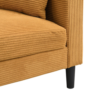Causeuse haute résilience 57 pouces, cadre en bois, 2 places, confortable, petit espace, moderne, rembourrée, orange