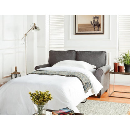 Canapé causeuse en lin 57,1 pouces avec accoudoirs roulés, matelas en mousse à mémoire de forme et pieds en plastique pour le salon