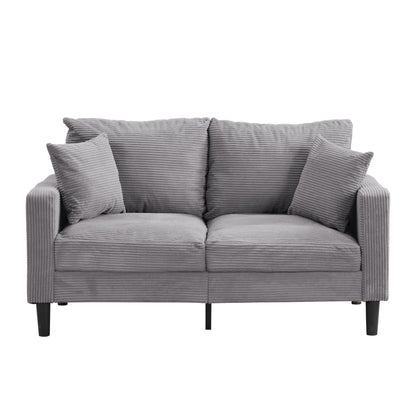 Canapé moderne rembourré avec 2 oreillers et coussin en mousse haute densité, cadre en bois pour salon et bureau