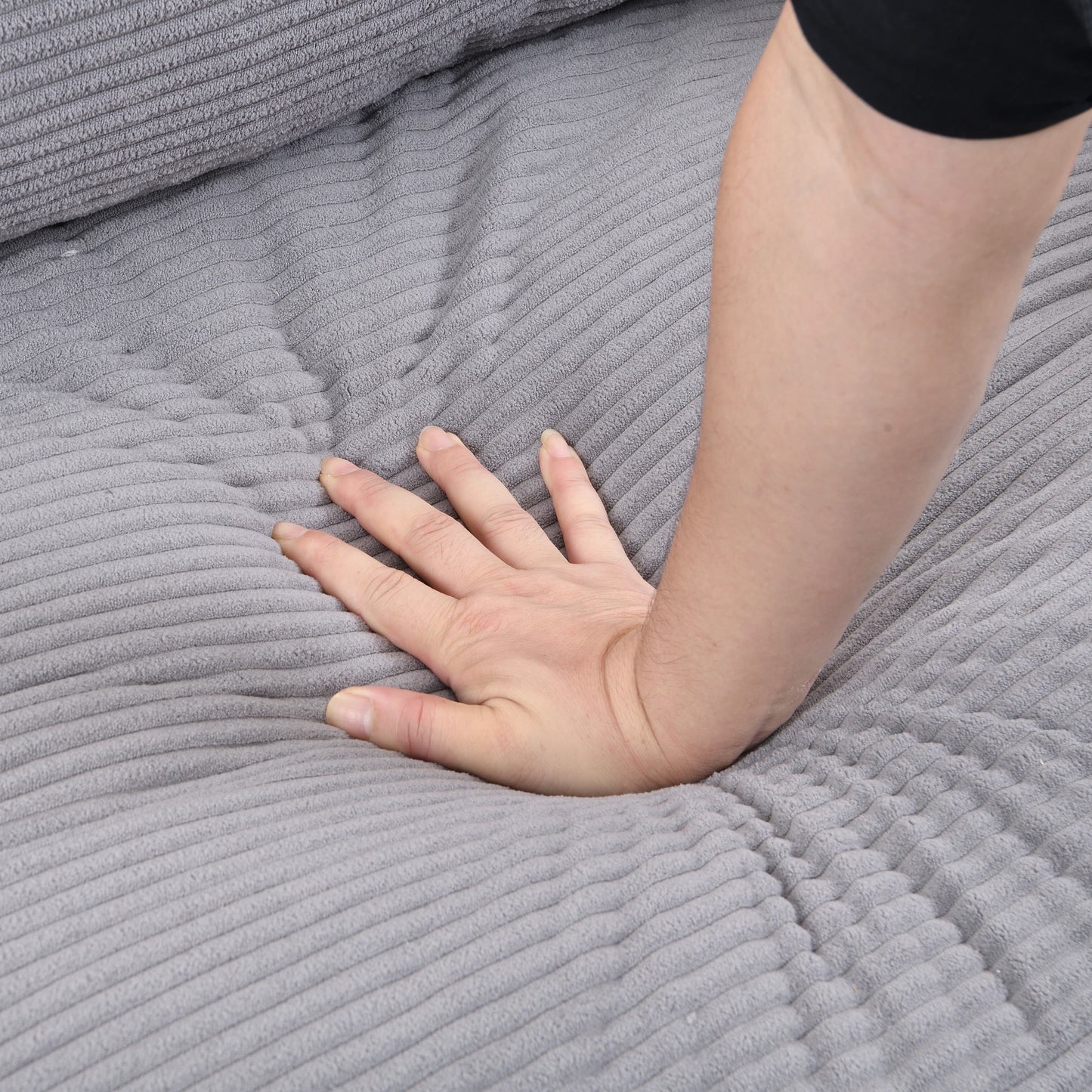 Canapé moderne rembourré avec 2 oreillers et coussin en mousse haute densité, cadre en bois pour salon et bureau