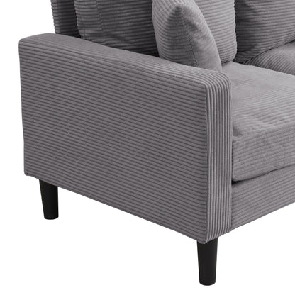 Canapé moderne rembourré avec 2 oreillers et coussin en mousse haute densité, cadre en bois pour salon et bureau