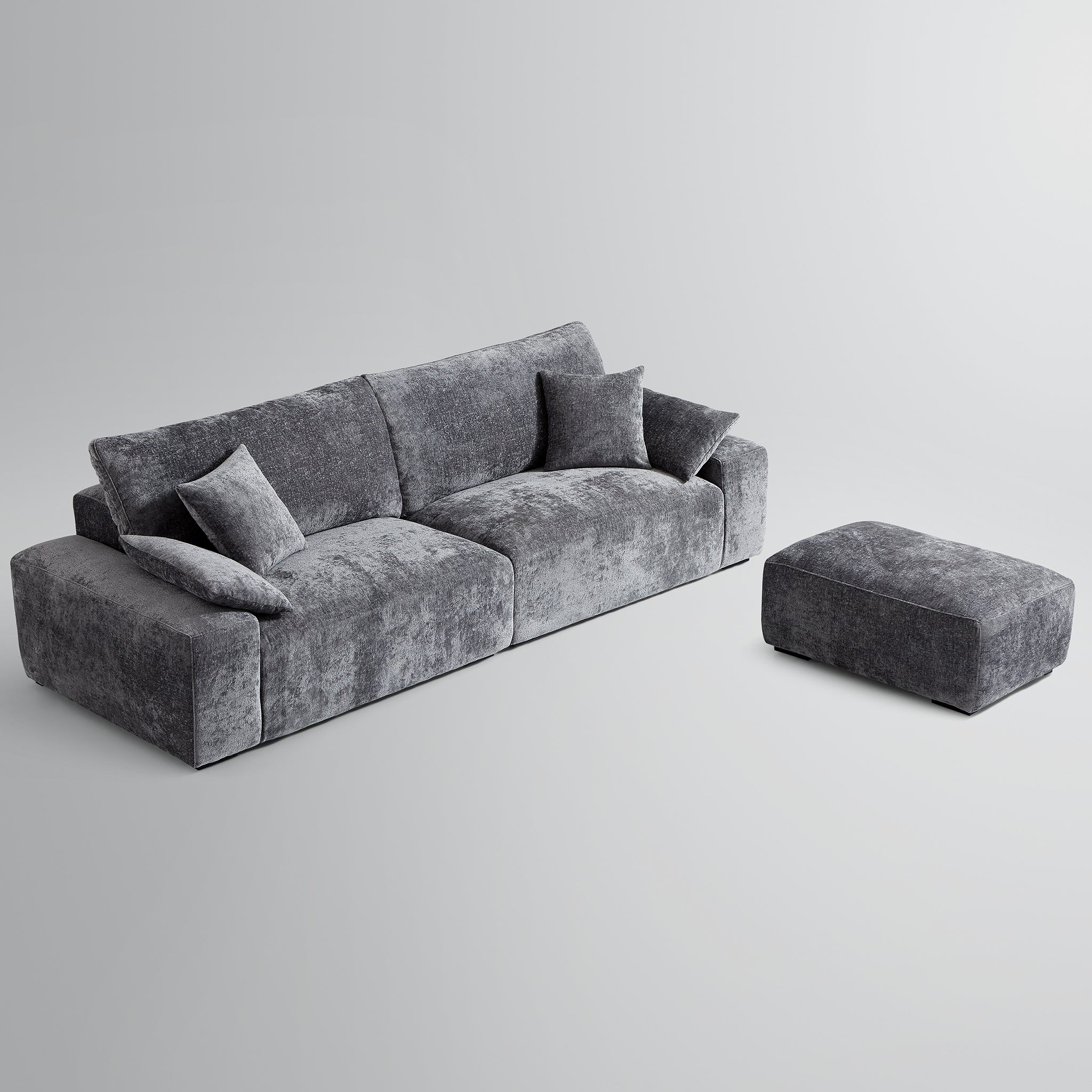 Le canapé et le pouf gris Empress