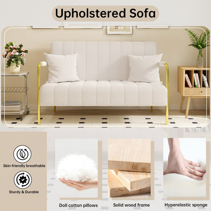 Canapé en polaire beige Teddy - 29,92 x 59,00 x 31,89