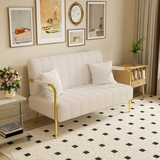 Canapé en polaire beige Teddy - 29,92 x 59,00 x 31,89